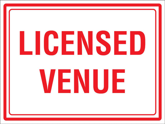 Licensed Venue Sign