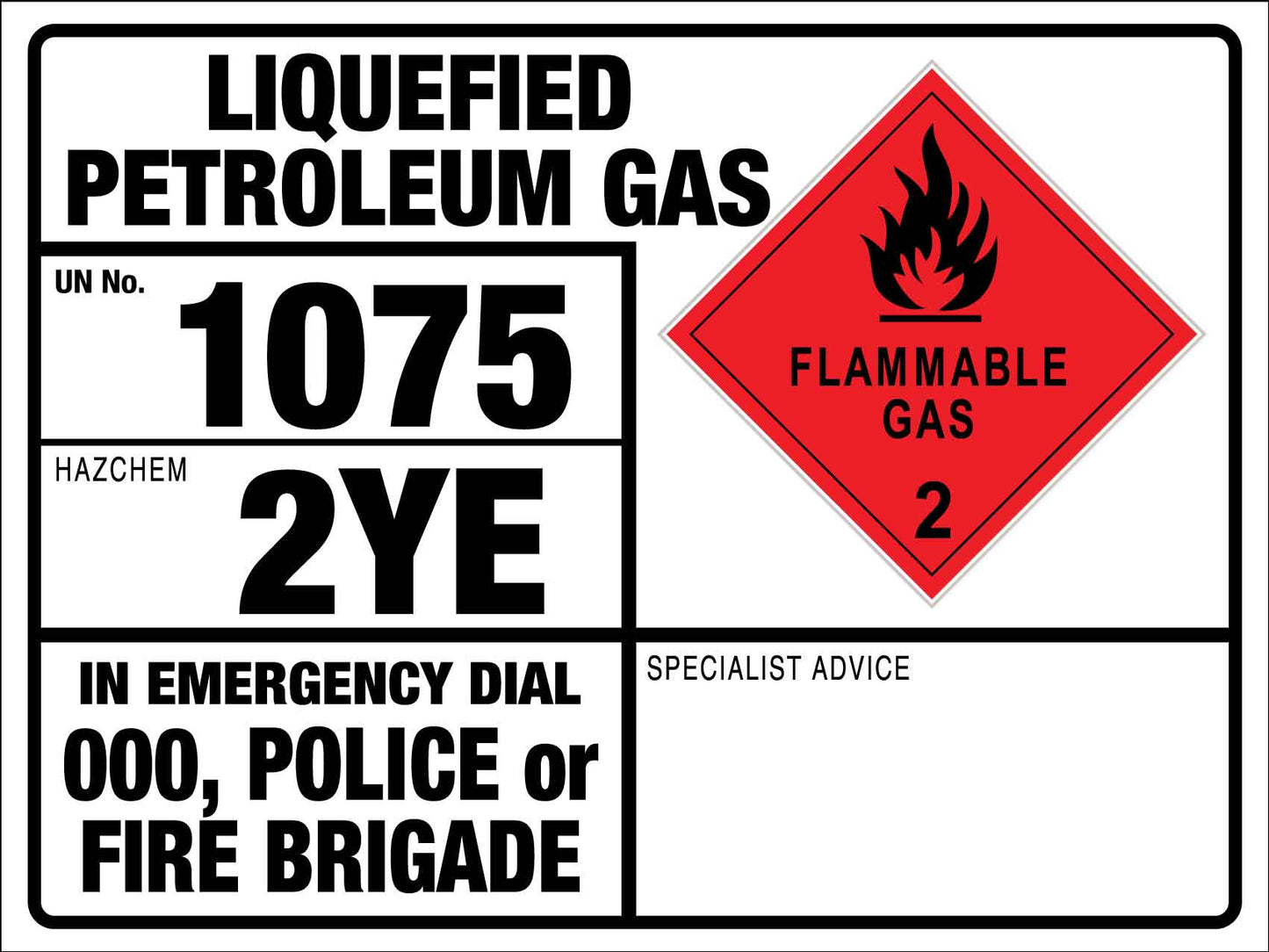 Liquefied Petroleum Gas 1075 2YE