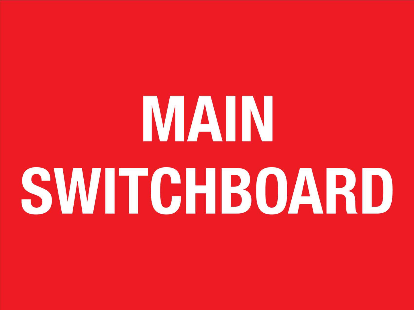 Main Switchboard Sign