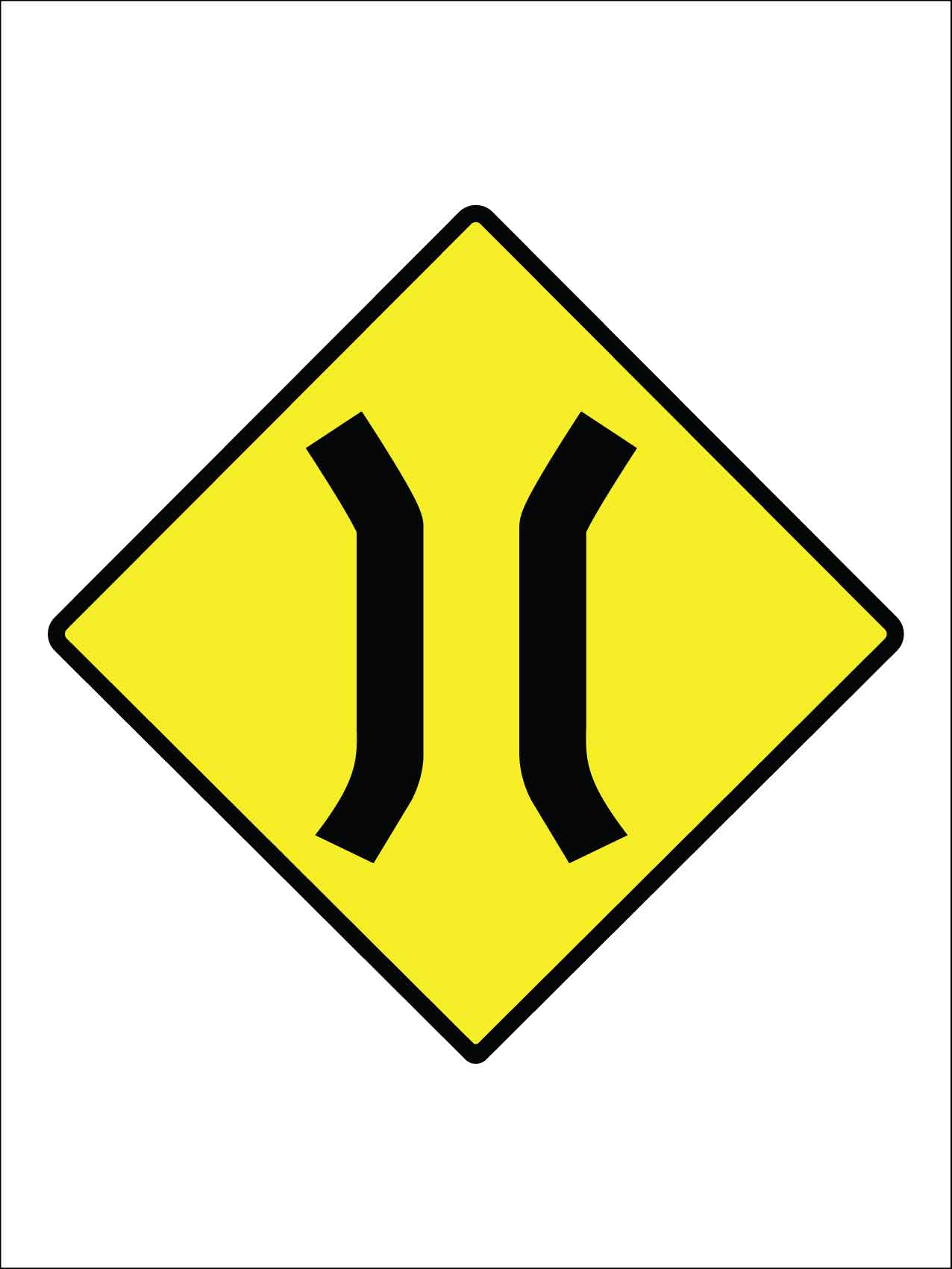Narrow Bridge Symbol Sign