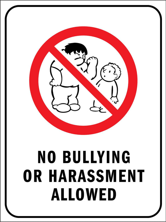 No Bullying Or Harassment Allowed Sign