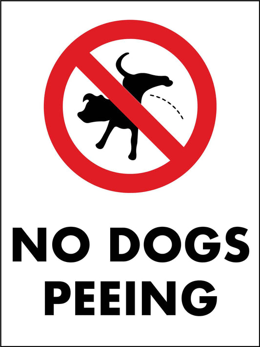 No Dogs Peeing Sign