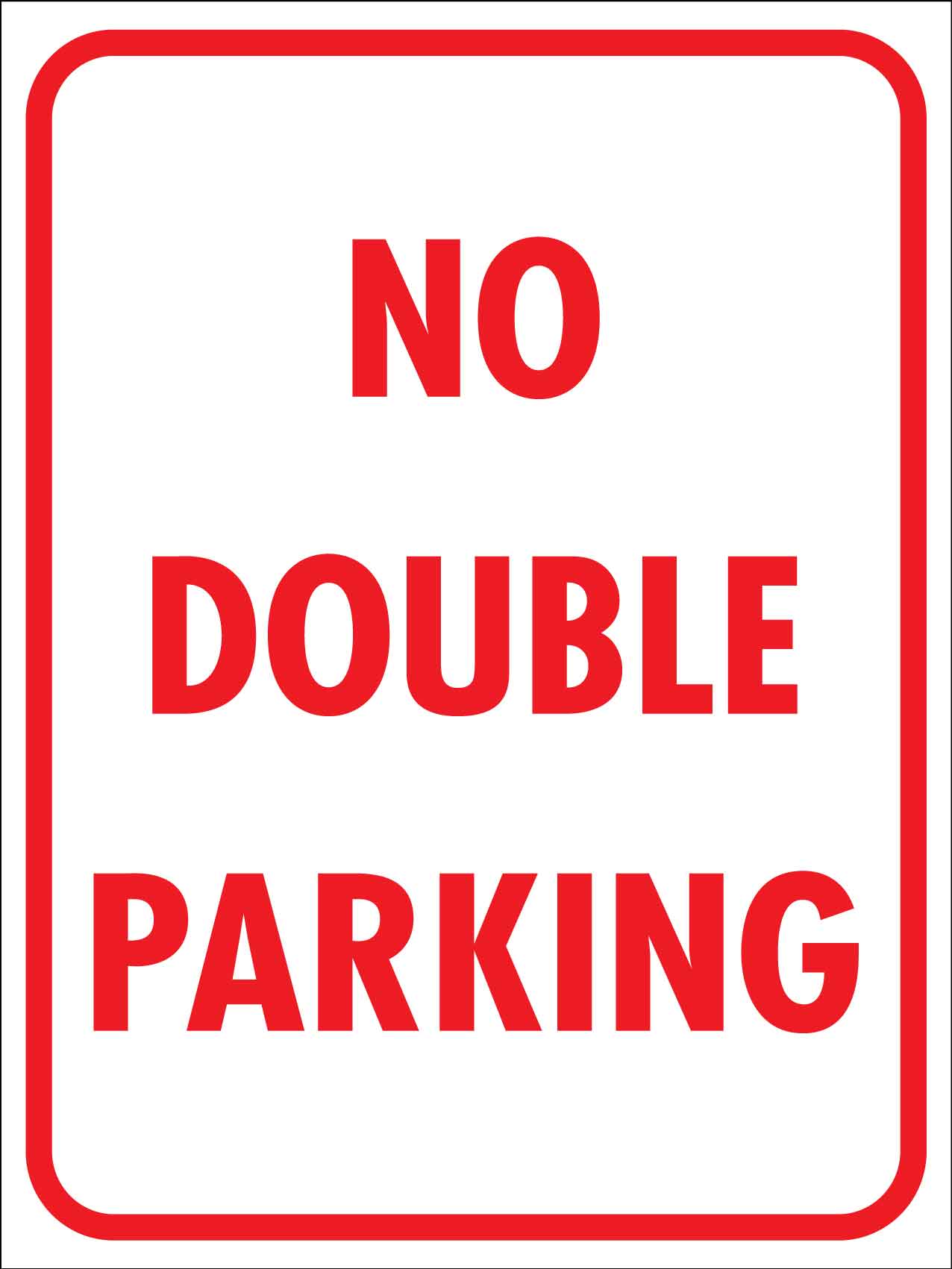 No Double Parking Sign