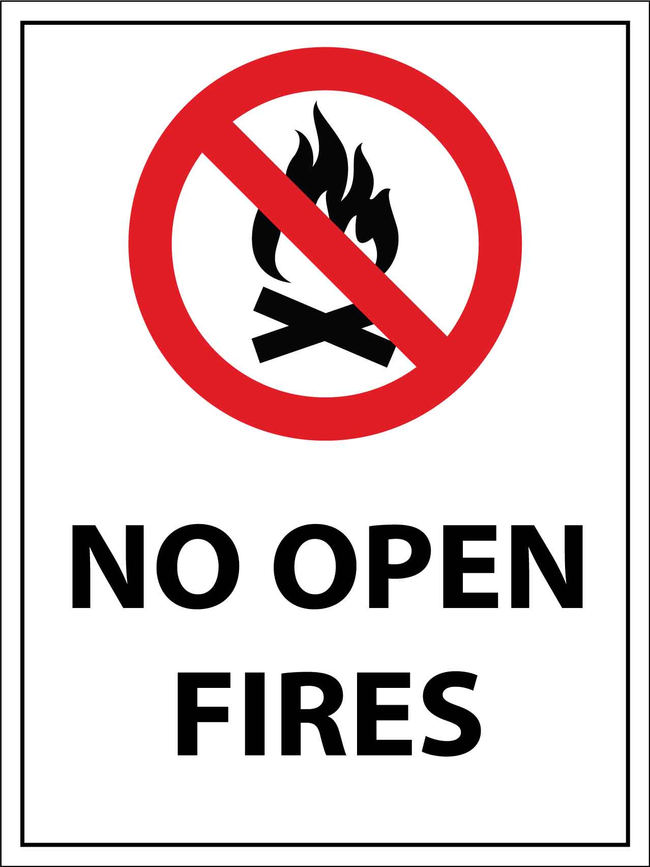 No Open Fires Sign