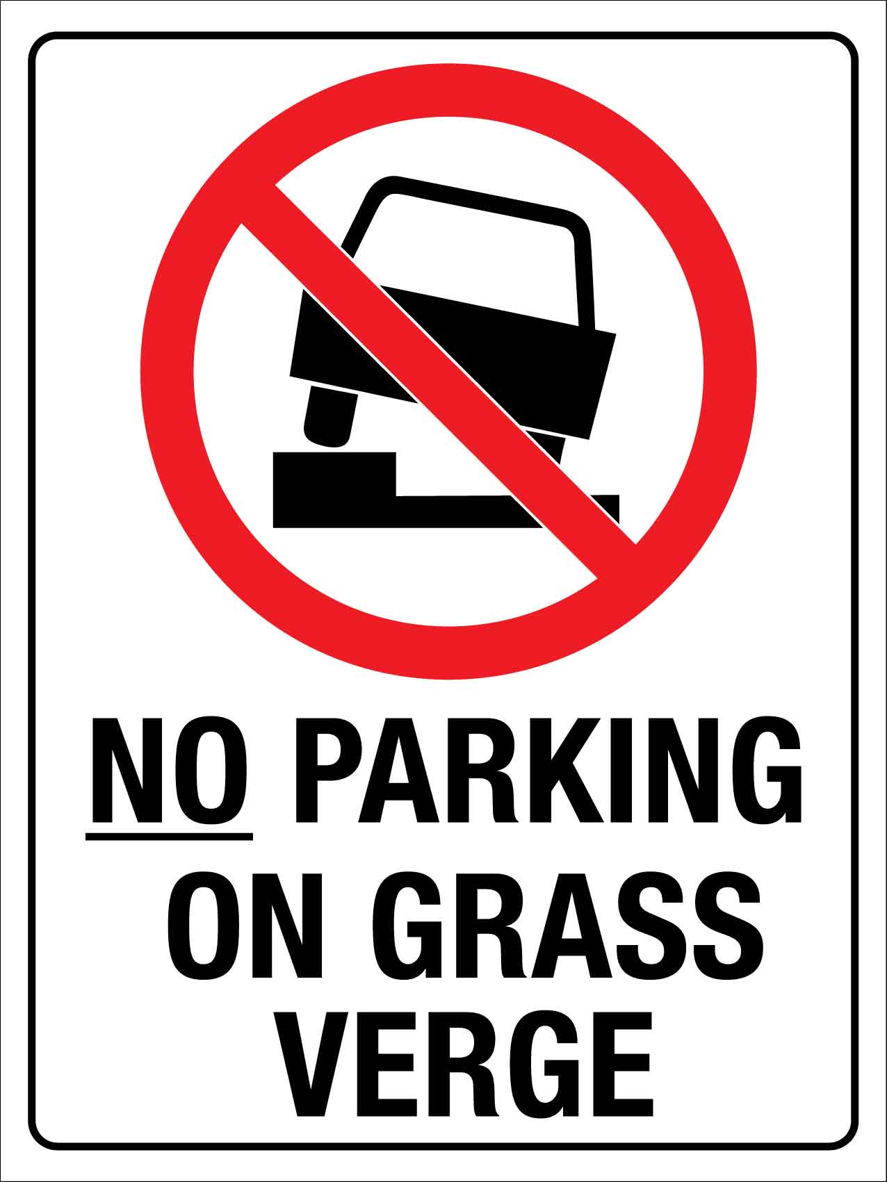 No Parking On Grass Verge Sign