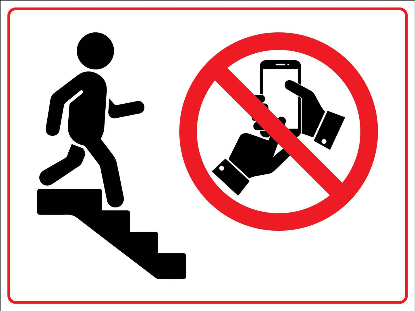 No Phone In Stairs Sign