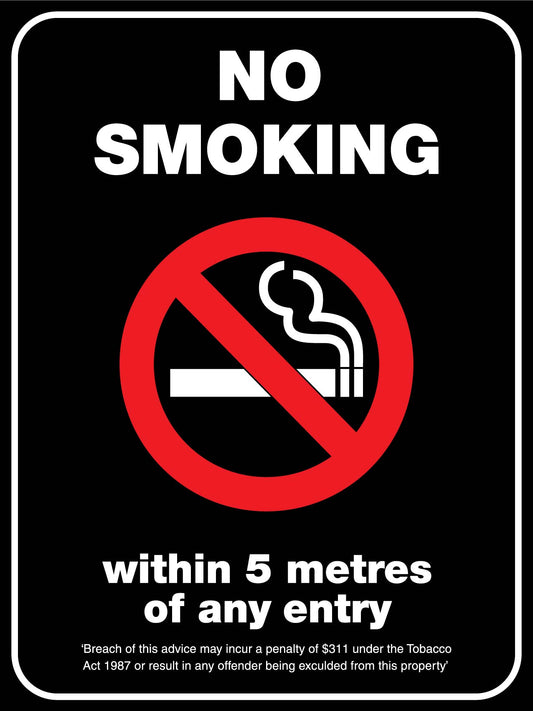 No Smoking Black Sign