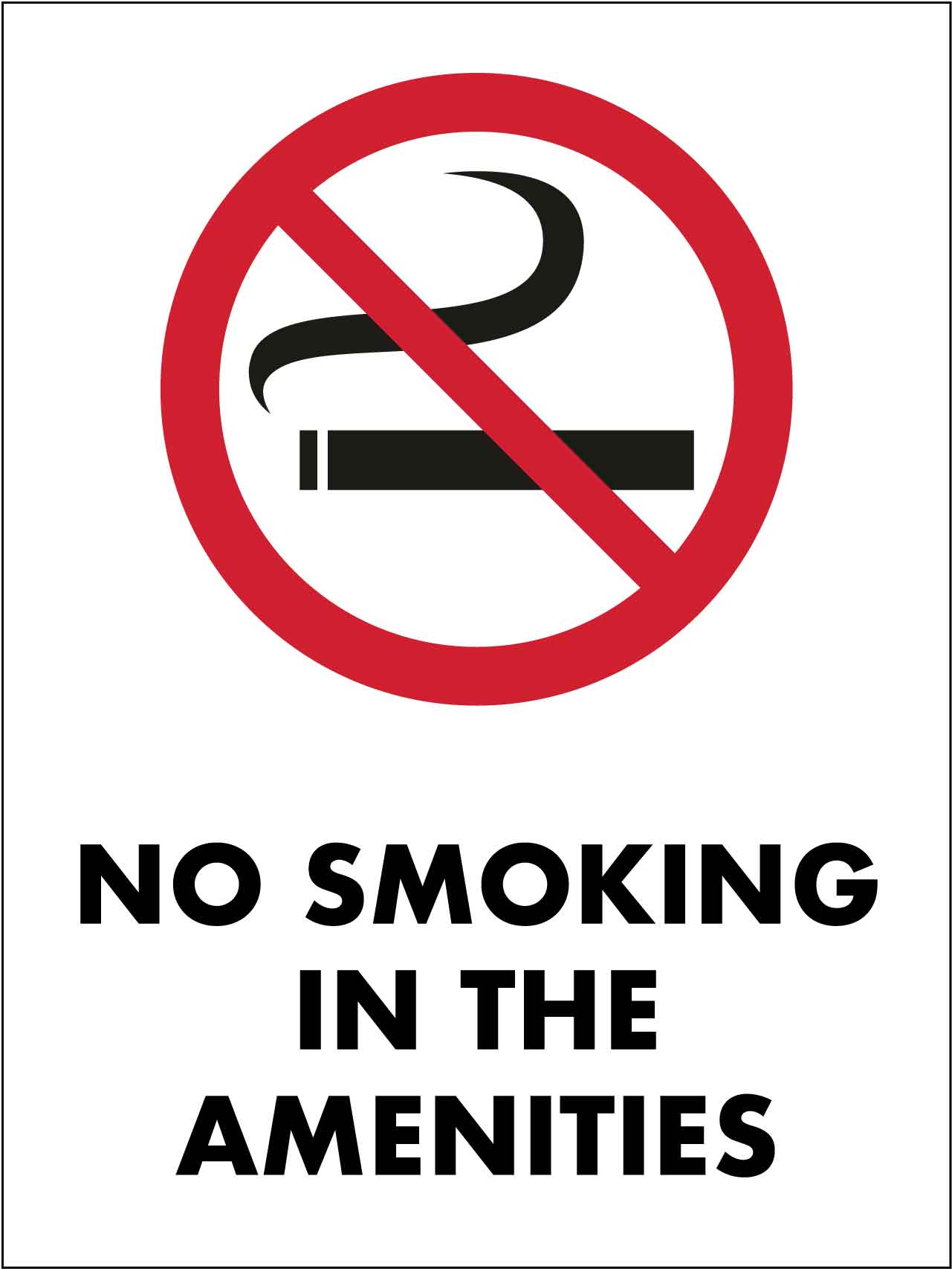No Smoking In Amenities Sign