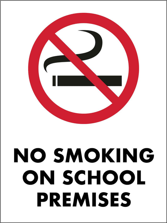 No Smoking On School Premises Sign