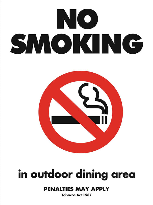 No Smoking Sign in Dining Area Sign