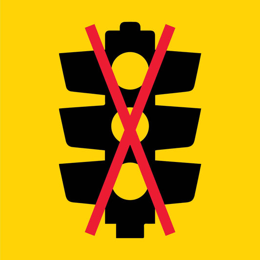 No Traffic Lights Symbol Multi Message Reflective Traffic Sign