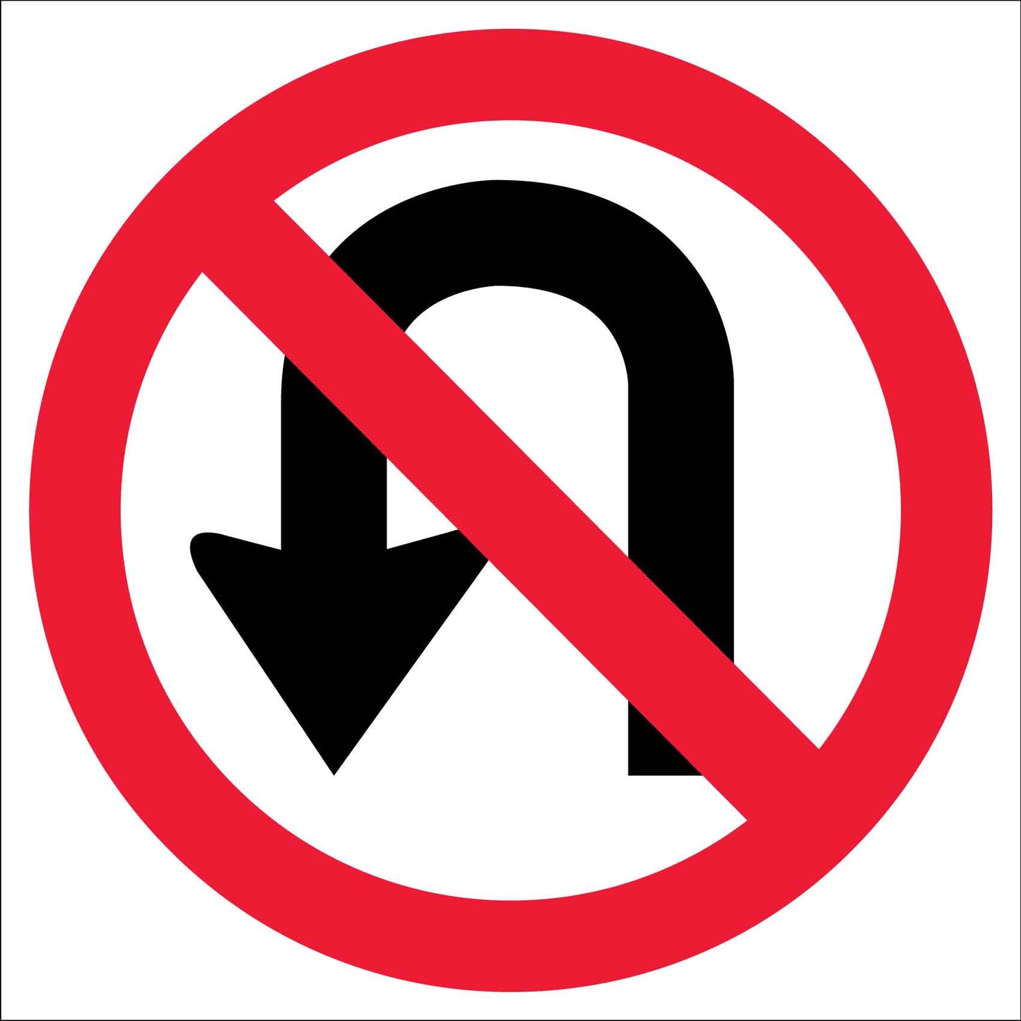 No U Turn Multi Message Reflective Traffic Sign