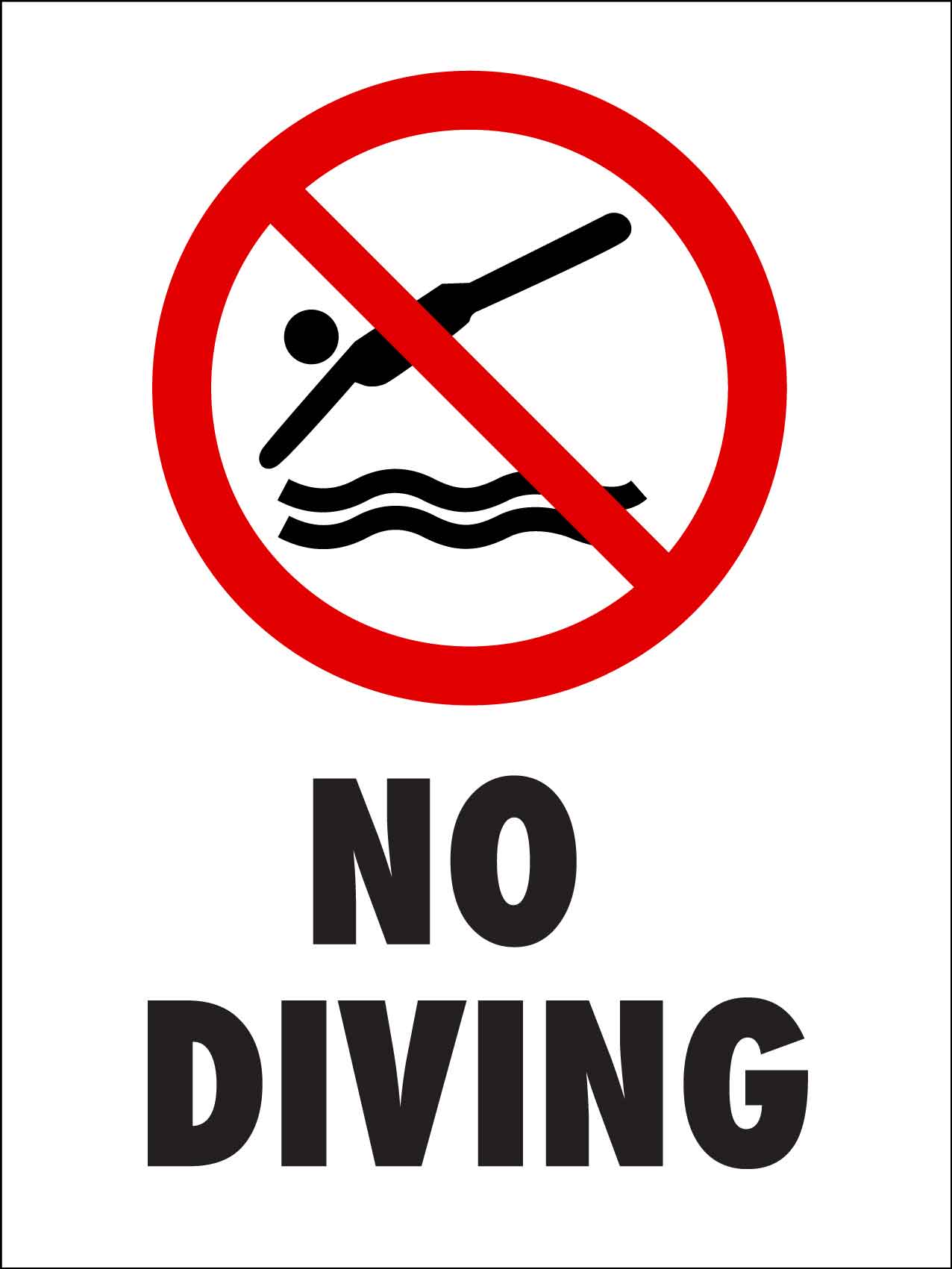 No Diving Sign