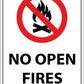 No Open Fires Sign