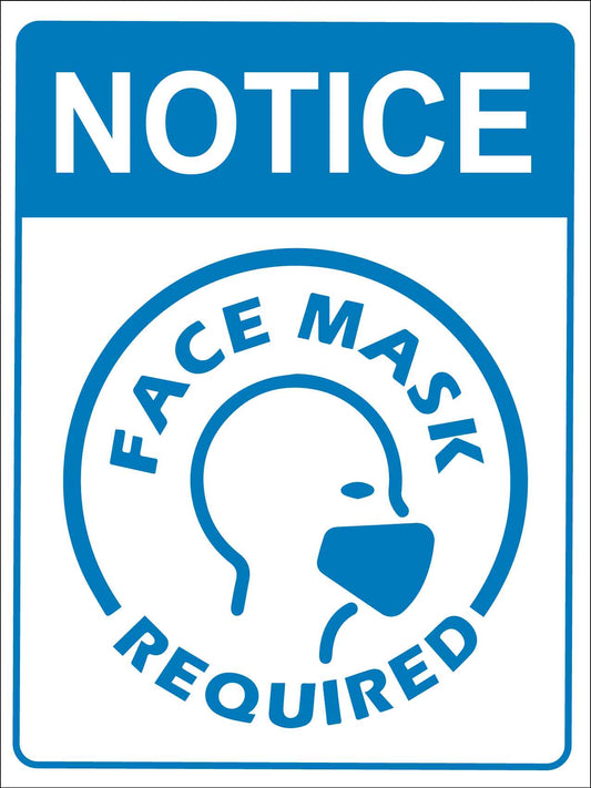 Notice Face Mask Required Image Blue Sign