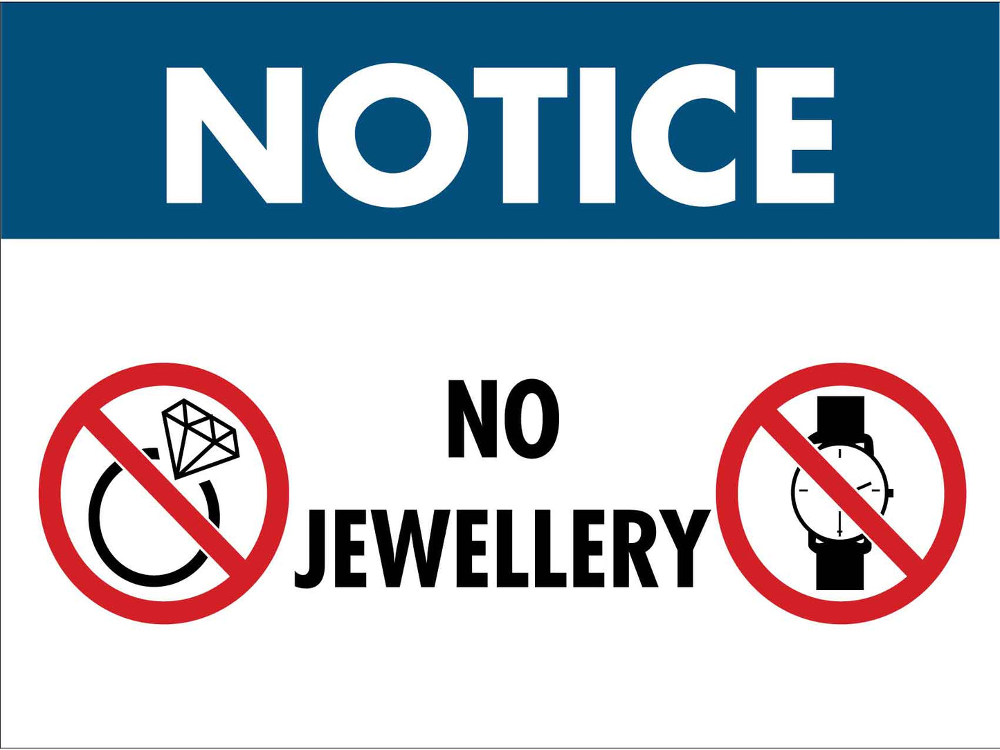 Notice No Jewellery Symbol Sign