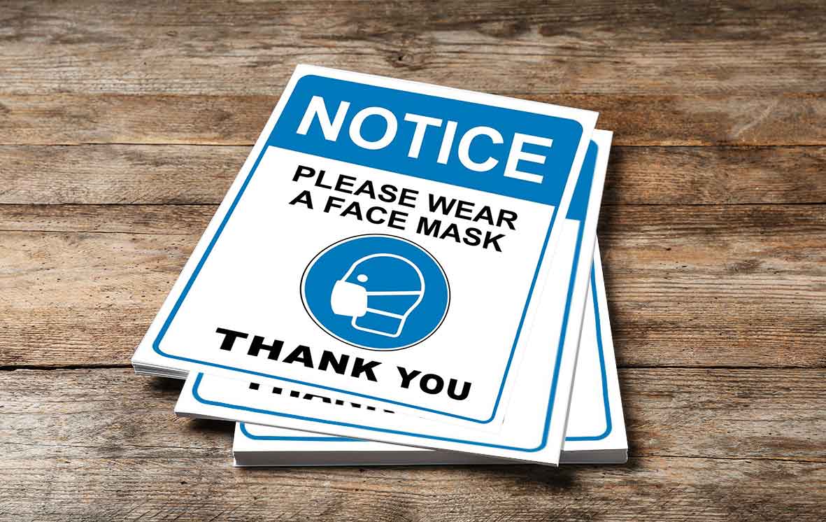 Notice Please Wear A Face Mask Thank You Sign