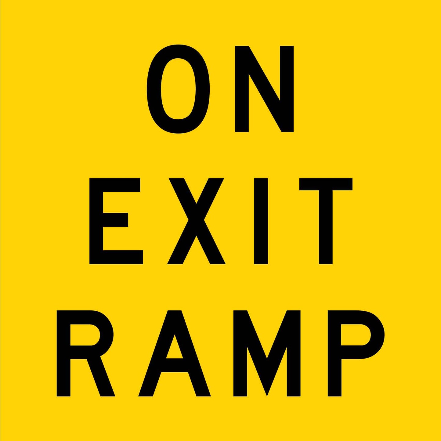 On Exit Ramp Multi Message Reflective Traffic Sign