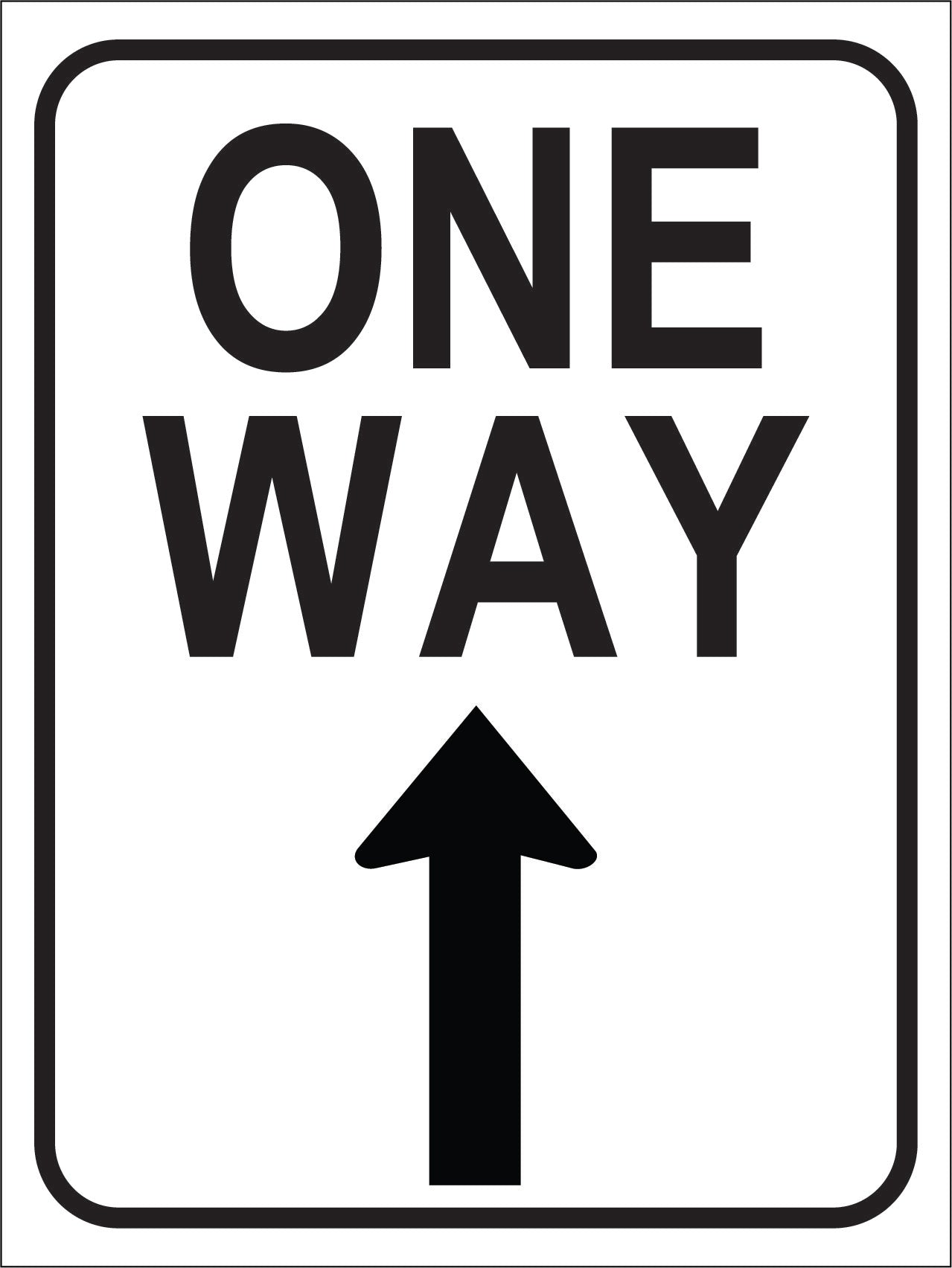 One Way Right Arrow Up Sign