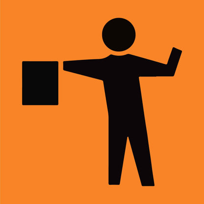 Orange Man Left Multi Message Traffic Sign