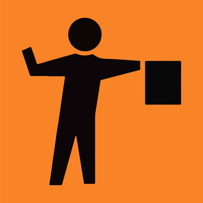 Orange Man Right Multi Message Traffic Sign