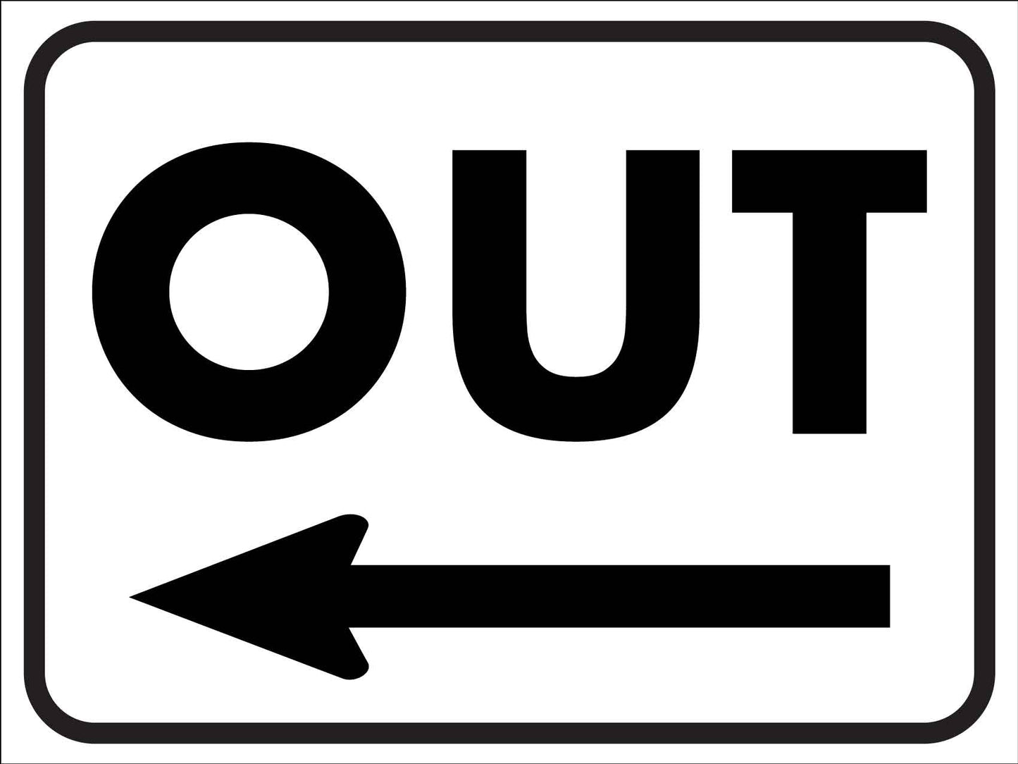 Out (Left Arrow) Sign