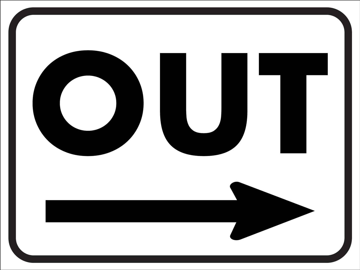 Out (Right Arrow) Sign