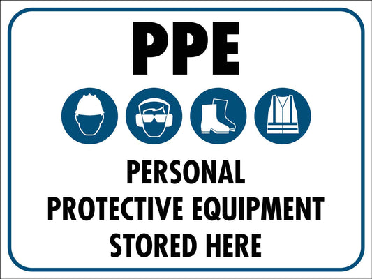 PPE Personal Protective Equipment Stored Here Symbol Sign