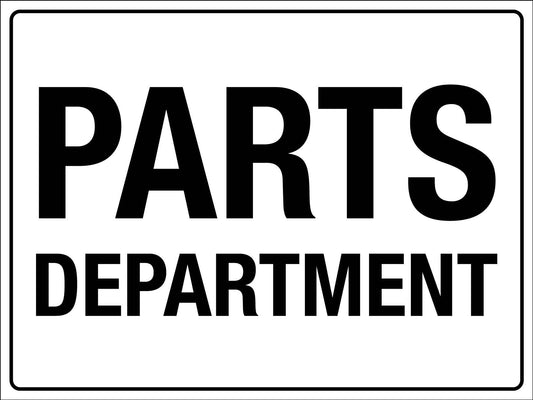 Parts Department Sign