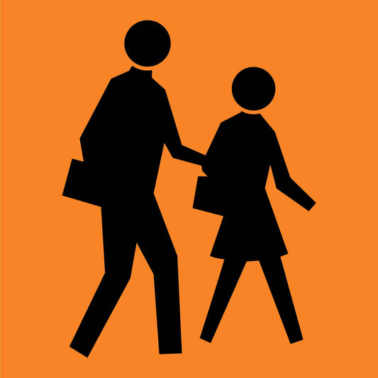 Pedestrian Crossing Orange Multi Message Reflective Traffic Sign