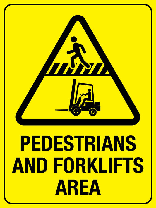 Pedestrians And Forklifts Area Sign