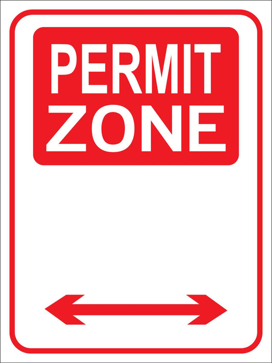 Permit Zone Directions Sign