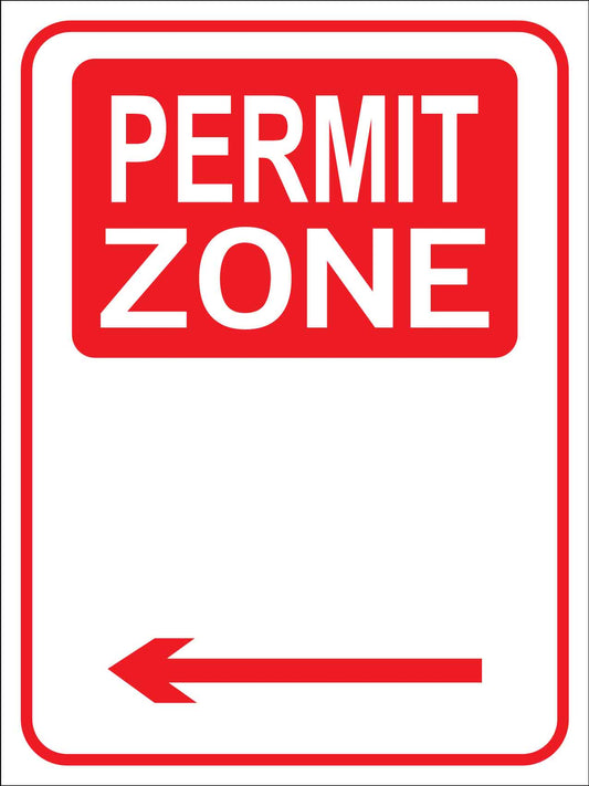 Permit Zone Left Sign