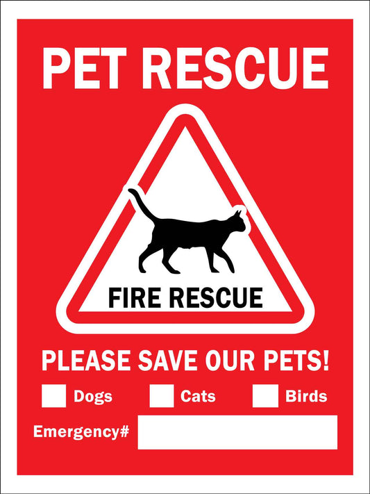 Pet Rescue Cat Fire Rescue Please Save Our Pets Sign