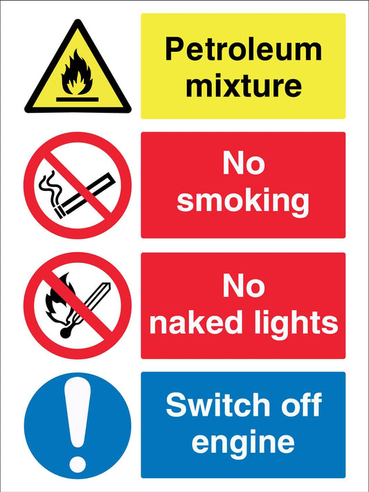 Petroleum Mixture No Smoking No Naked Lights Sign
