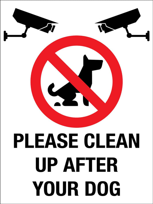 Please Clean Up After Your Dog CCTV Sign