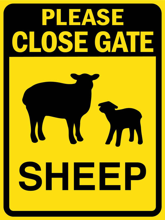 Please Close Gate Sheep Sign