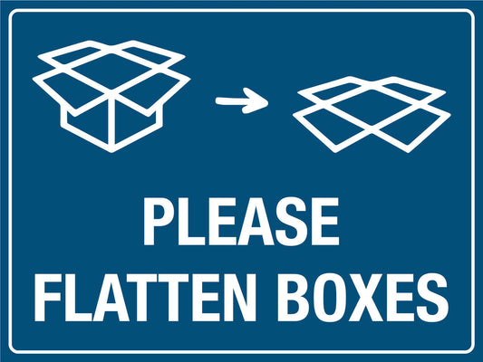 Please Flatten Boxes Sign