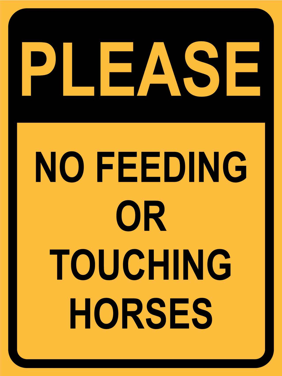 Please No Feeding Or Touching Horses Sign – New Signs