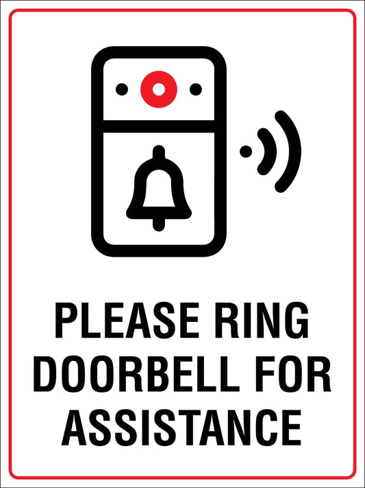 Please Ring Doorbell For Assistance Sign