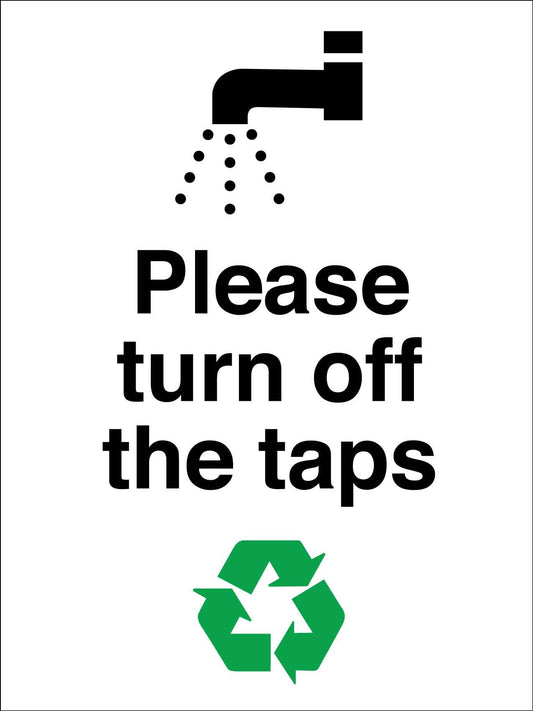 Please Turn Off The Taps Sign