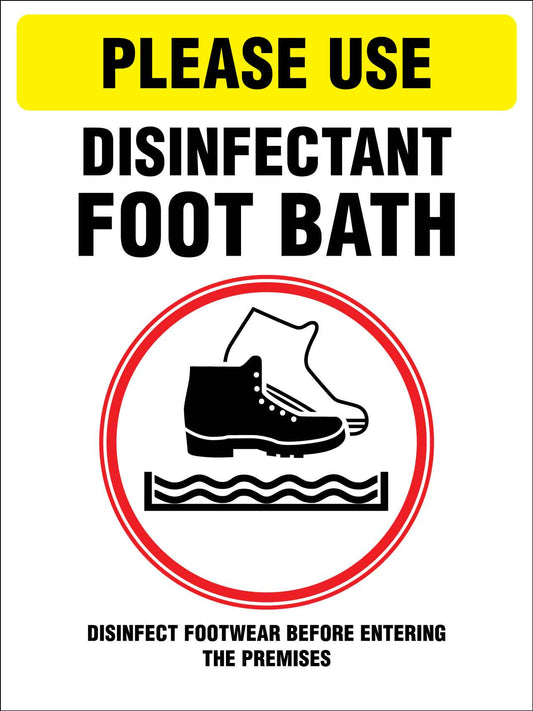 Please Use Disinfectant Food Bath Sign