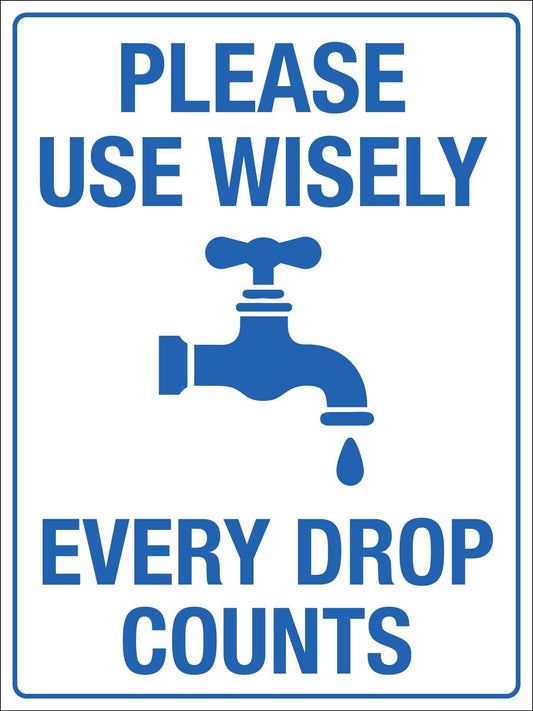 Please Use Wisely Every Drop Counts Sign