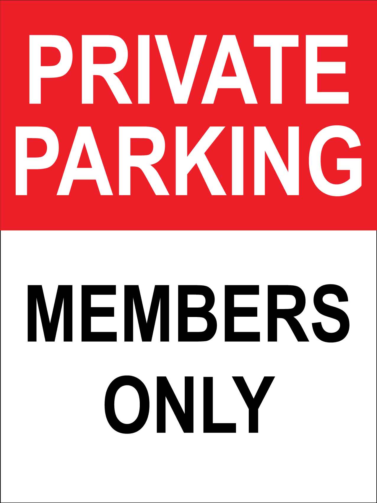 Private Parking Members Only Sign