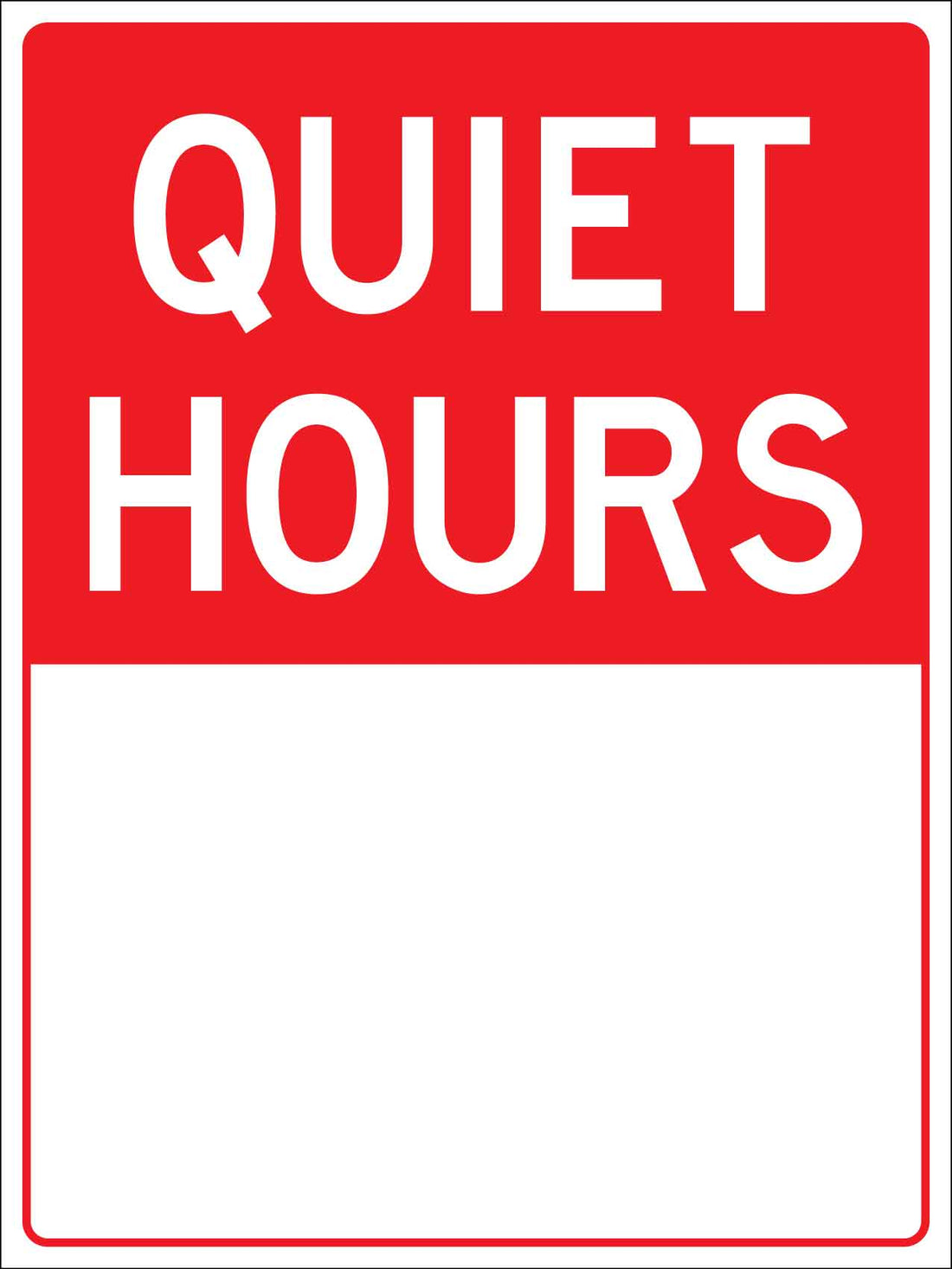 Quiet Hours Sign New Signs