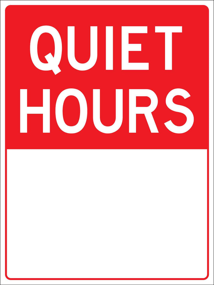 Quiet Hours Sign New Signs