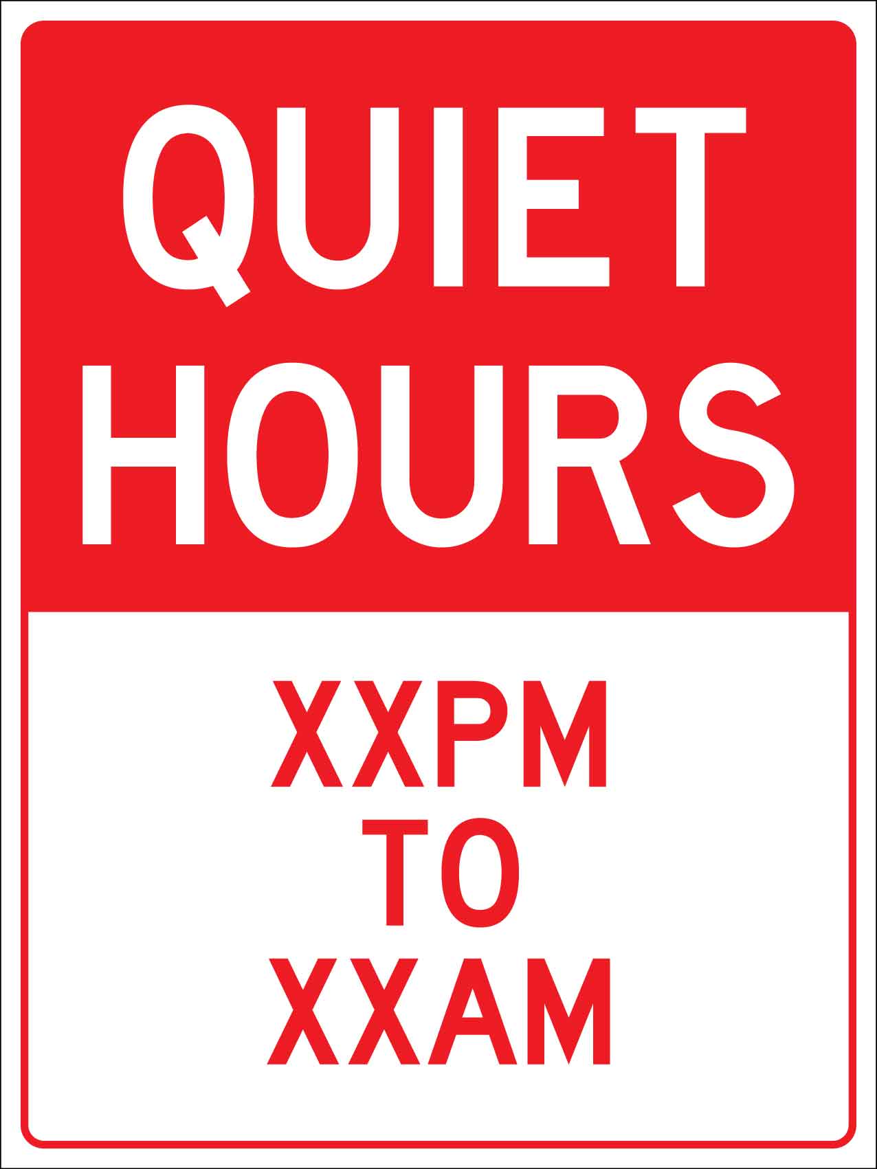 Quiet Hours Sign