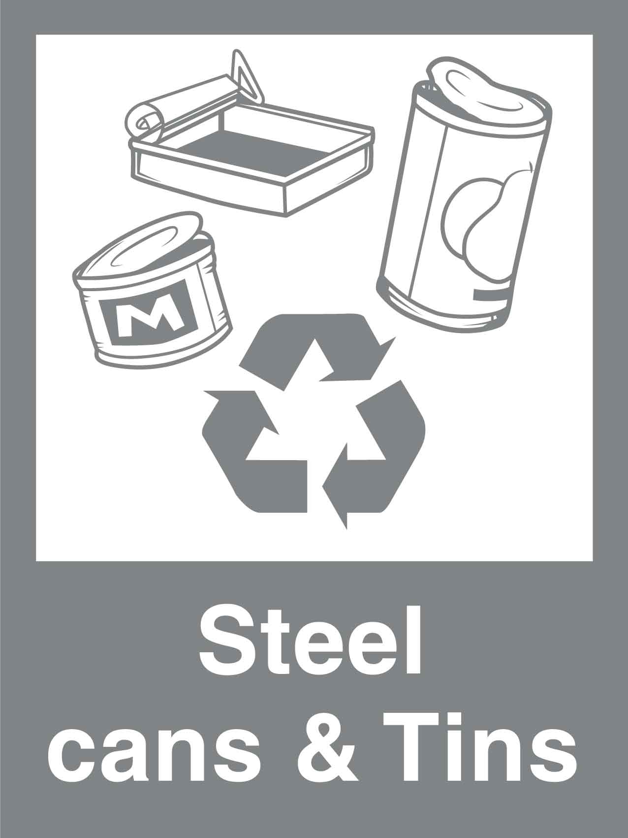 Recycle Steel Cans & Tins Sign