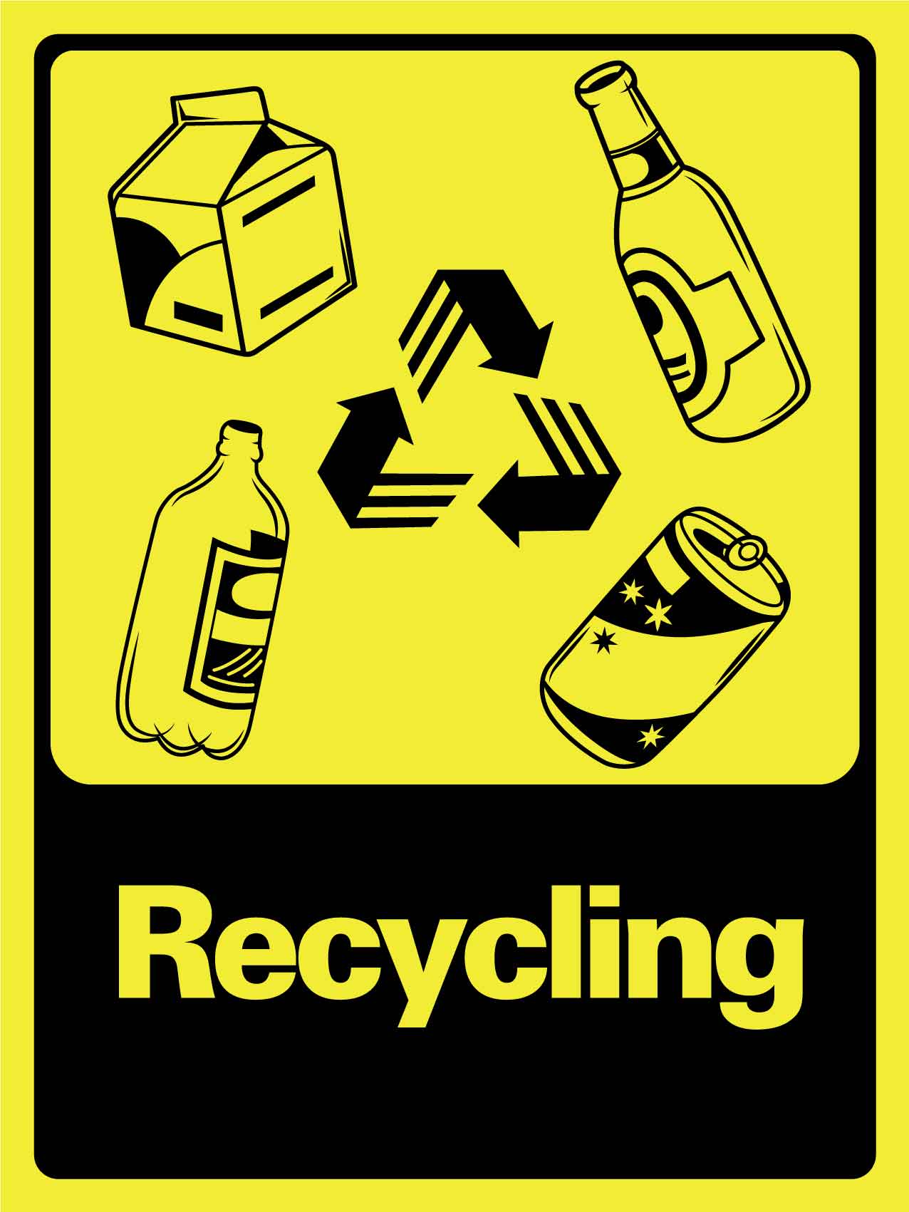 Recucle Signs Recycling Signs | Bin Stickers – New Signs