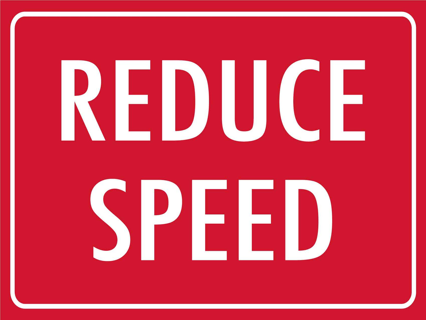Reduce Speed Red Sign